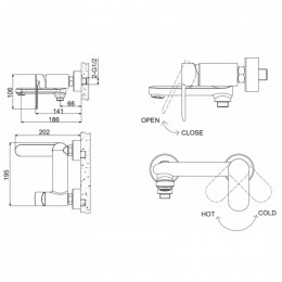 Смеситель для ванны c коротким изливом Bravat Opal F6125183BM-01-RUS