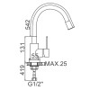 Смеситель для кухни Ledeme L74004-9 сатин/серый