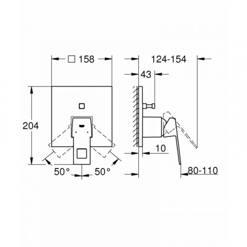 Смеситель для ванны Grohe Eurocube 24062000