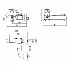 Смеситель для ванны Lemark Shift LM4334C хром