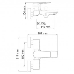 Смеситель для ванны WasserKRAFT Lopau 3201 с коротким изливом