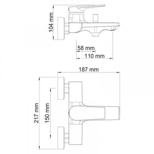 Смеситель для ванны WasserKRAFT Lopau 3201 с коротким изливом