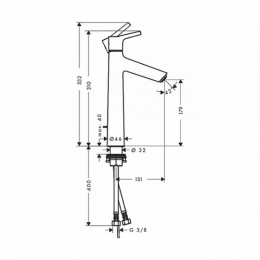 Смеситель для раковины Hansgrohe Talis S New 72031000 190 mm с донным клапаном