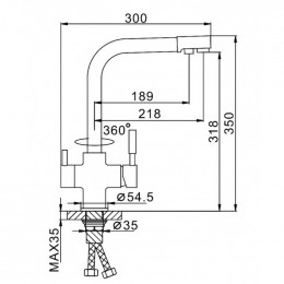 Смеситель для кухни Frap F4352-6 с подключением к фильтру черный
