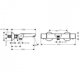 Смеситель с термостатом Hansgrohe Logis Ecostat Universal 13123000