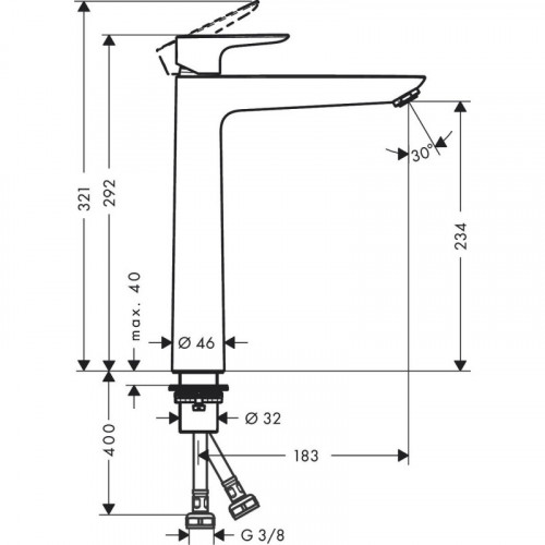 Смеситель Hansgrohe Talis 71717700 для раковины-чаши