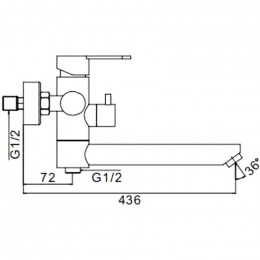 Смеситель для ванны Frap F22801-6 черный матовый