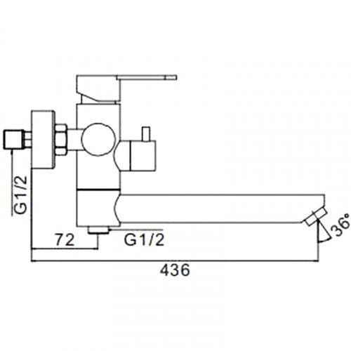 Смеситель для ванны Frap F22801-6 черный матовый