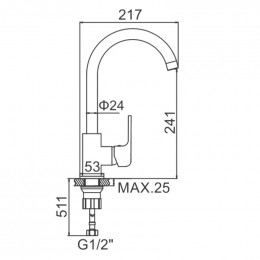Смеситель для кухни Ledeme L4044-2 хром