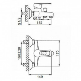 Смеситель для ванны Frap F30701-B