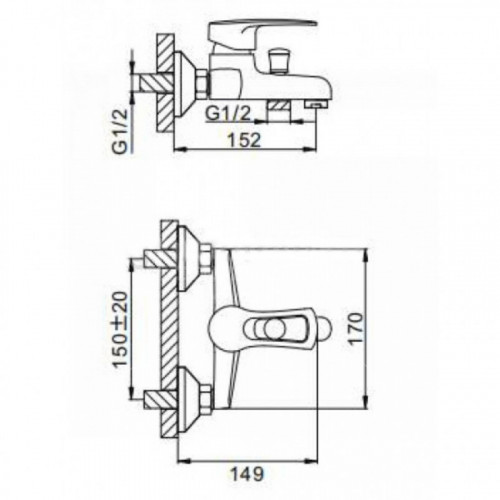 Смеситель для ванны Frap F30701-B