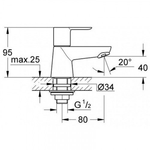 Кран для холодной воды Grohe BauLoop 20422000