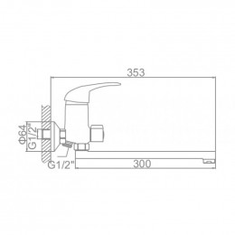 Смеситель для ванны Ledeme L2202B-01 хром