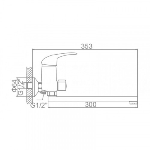 Смеситель для ванны Ledeme L2202B-01 хром