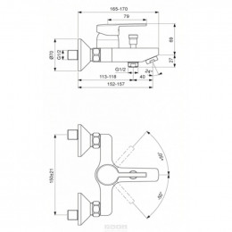 Смеситель для ванны Vidima Logik хром (BA279AA)