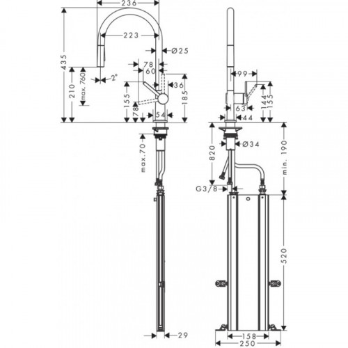 Смеситель для кухни Hansgrohe Talis M54 72801800 Нержавеющая сталь