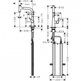 Смеситель для кухни Hansgrohe Metris Select M71 73802000 Хром