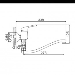Смеситель для ванны Ledeme L2139-B хром