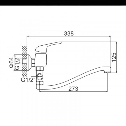 Смеситель для ванны Ledeme L2139-B хром