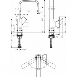 Смеситель Hansgrohe Metropol 32511140 для раковины, бронза матовый