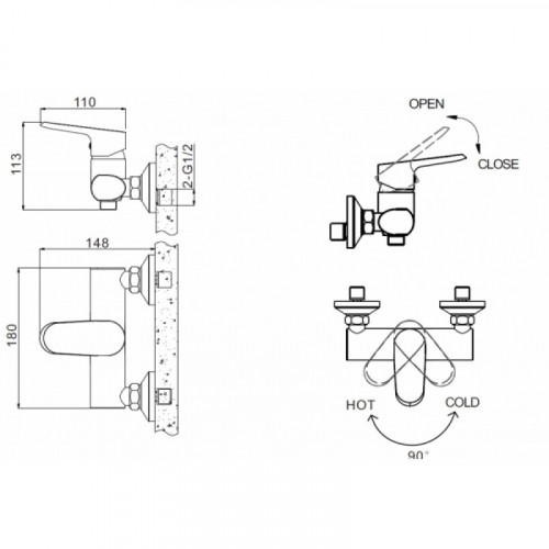 Смеситель для душа Bravat Pure F9105161C-01