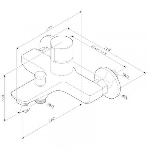 Смеситель для ванны Am.Pm X-Joy F85A10522 черный матовый