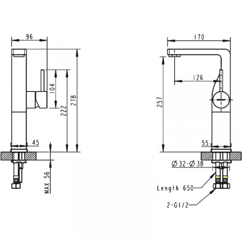 Смеситель для раковины Bravat Arc F16061C-A2-ENG