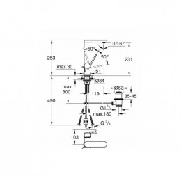 Смеситель для кухни GROHE Plus 23843003 со сливным гарнитуром, выдвижной излив, L-Size