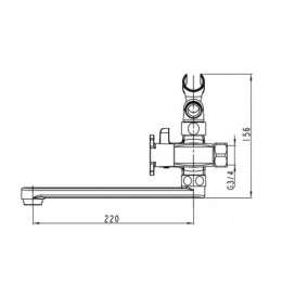Смеситель для ванны Kaiser Cuatro 58022 с душем хром