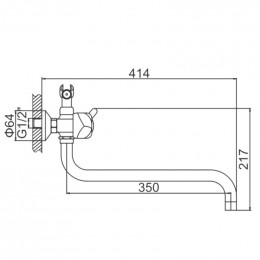 Смеситель для ванны Ledeme L2626-2 хром