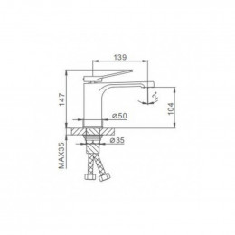 Смеситель для раковины Frap F1045 белый/хром