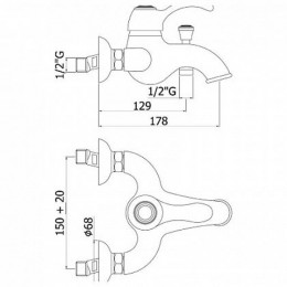 Смеситель для ванны Paffoni Flavia FA022CR