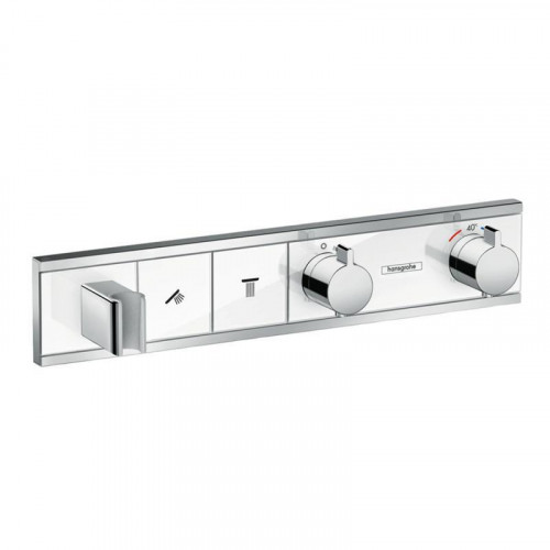 Смеситель для душа Hansgrohe RainSelect 15355400, 2 потребителя, термостатический, белый/хром