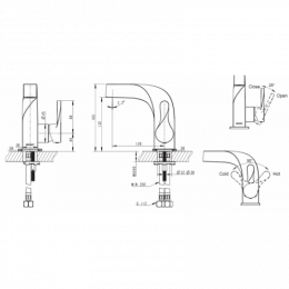 Смеситель для умывальника Bravat Wave F174108C-2