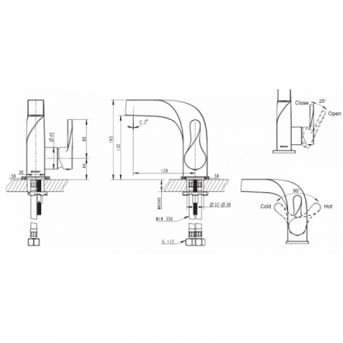 Смеситель для умывальника Bravat Wave F174108C-2