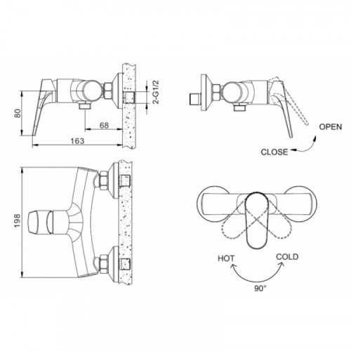 Смеситель для душа Bravat Eler F9191238BM-01-RUS