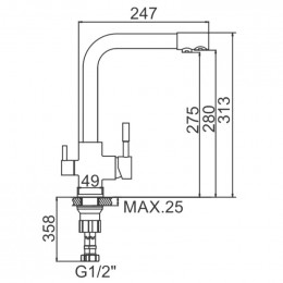 Смеситель для кухни Ledeme L4055Y-3 золото