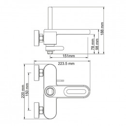 Смеситель для ванны WasserKRAFT Kammel 1801 с коротким изливом