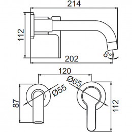 Смеситель для раковины Ledeme L1003-1 хром