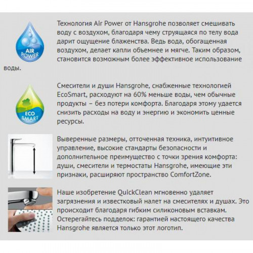 Смеситель Hansgrohe Metris 31186000 для раковины