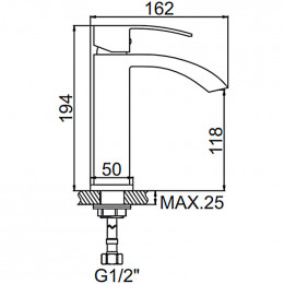 Смеситель для раковины Ledeme L1055-15 хром