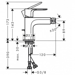 Смеситель для биде Hansgrohe Rebris 72211670