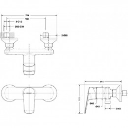 Смеситель для душа Bravat Rhein F9429564CP-01-ENG