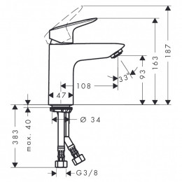 Смеситель для раковины Hansgrohe LOGIS 71107000