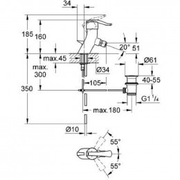 Смеситель для ванны Grohe Ectos 33397MF0 хром