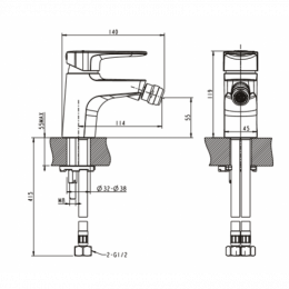 Смеситель для биде Bravat Eler хром F3239218CP-1-RUS