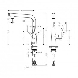Смеситель для кухни Hansgrohe Metris Select M71 14847000 Хром