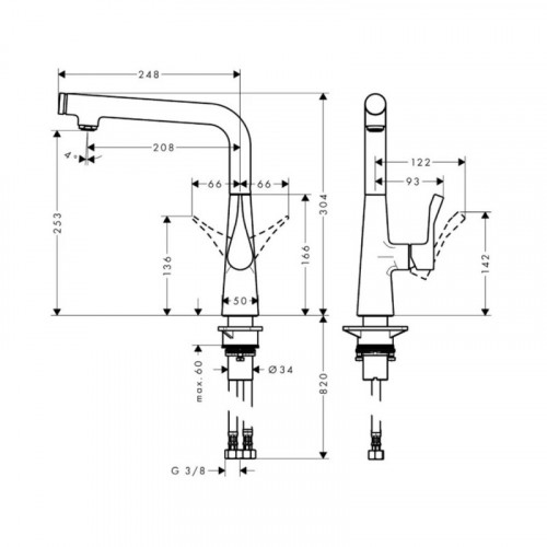 Смеситель для кухни Hansgrohe Metris Select M71 14847000 Хром