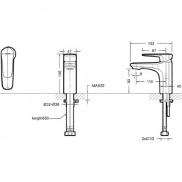 Смеситель для раковины Bravat Source F1173218BW-ENG