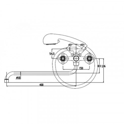 Смеситель для ванны Kaiser Carlson Style 44255 хром